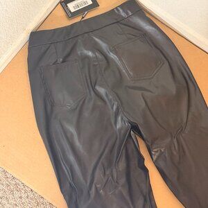 Pretty Little Thing vintage black faux straight leg trousers -never used